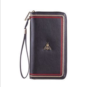 Womens Large Capacity Wallet Genuine Leather Purse Credit Card Clutch Wristlet